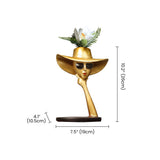 Gold Face Vase Sculpture With Size