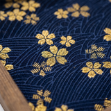 Gold Floral Embroidered Fabric Close Up