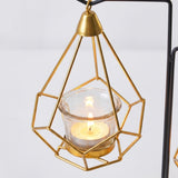 Gold Geometric Cage And Glass Cup Detail