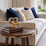 Gold Heart Sculpture On Luxury Side Table