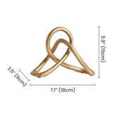 Gold Abstract Knot Statue – Modern Minimalist Tabletop Art Décor, Resin Sculpture for Shelf, Coffee Table & Console | Unique Housewarming Gift, 7.1" Wide