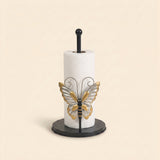 Gold Silver Butterfly Metal Paper Towel Holder