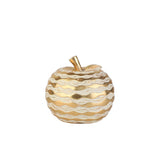Gold White Wavy Apple Resin Sculpture