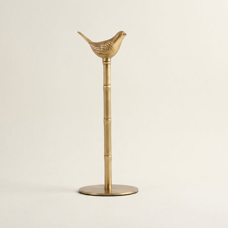 Gold bamboo bird paper towel stand