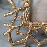 Gold Metal Twig Branch Photo Frame – Champagne Gold Openwork Design