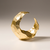 Gold Crescent Moon Decorative Bowl — Hammered Resin Fruit Bowl & Sculptural Centerpiece for Living Room, Console & Coffee Table