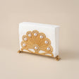 Gold peacock pearl napkin holder