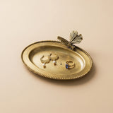 Golden butterfly oval  jewelry tray