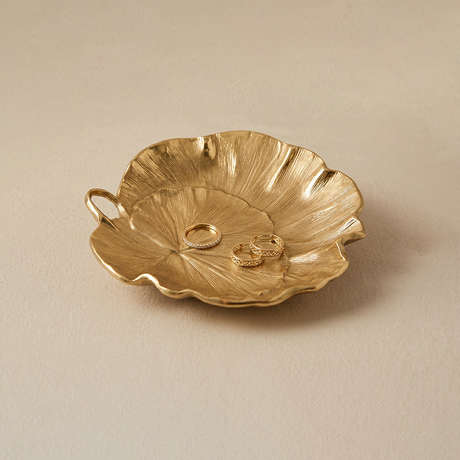 Golden lotus eaf ewelry tray