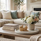 Golden mother kitten statue on living room coffee table