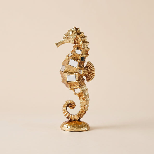 Golden seahorse ornament
