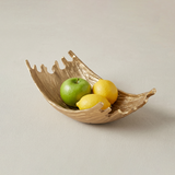 Golden splash edge textured fruit bowl