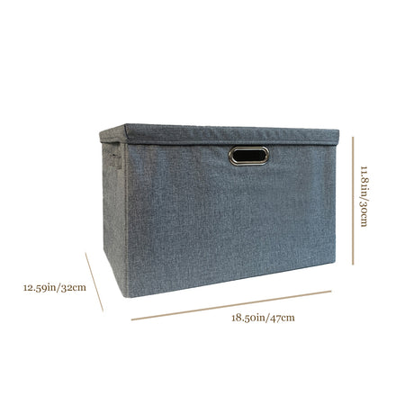 Gray Foldable PP Storage Bins Washable Organizer Box with Lid Size Chart 0905262
