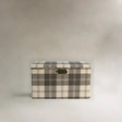 Gray Plaid Foldable PP Storage Bins Washable Organizer Box with Lid 0905261
