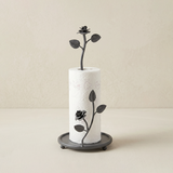 Gray Rose Metal Paper Towel Holder