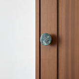 Natural Stone Cabinet Knobs Set of 2, Round Drawer Pulls for Kitchen Bathroom & Dresser, Dome Hardware with Brass-Threaded Insert