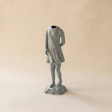 Ceramic Human Figure Vase — Headless Body Sculpture Flower Vase for Shelf, Desk & Eclectic Home Décor