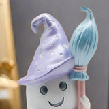 Halloween Resin Ghost with Broom Decorative Ornament Details 2 081204