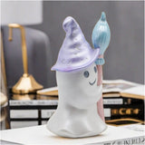 Halloween Resin Ghost with Broom Decorative Ornament Details 3 081204