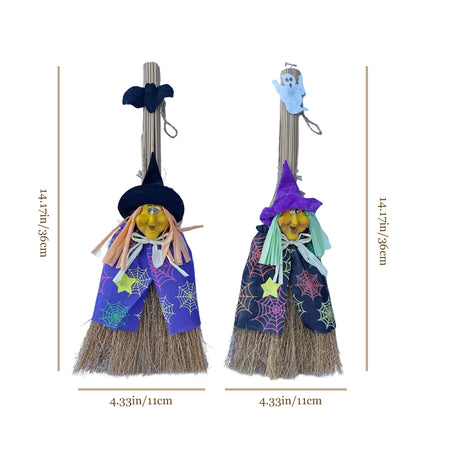 Halloween Witch Ornament Broom Shaped Decor Random Delivery Size Chart 080809