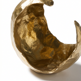 Gold Crescent Moon Decorative Bowl — Hammered Resin Fruit Bowl & Sculptural Centerpiece for Living Room, Console & Coffee Table