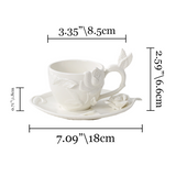 Handmade Ceramic Floral Teacup and Saucer Set sizechart