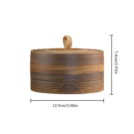 Handmade Stoneware Tea Caddy Storage Canister with Lid and Rope Handle Size Chart
