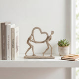 Heart Sculpture On Minimalist White Shelf