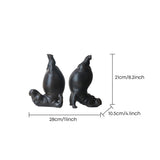 Hippo Bookends Set of 2, Quirky Resin Animal Sculpture Book Holders, Dark Bronze Matte Finish, Heavyweight Shelf Decor for Home Office, Living Room & Bookshelf
