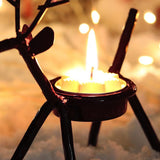 Iron Metal Deer-Shaped Candle Holder Standing Ornament Details 3 090515