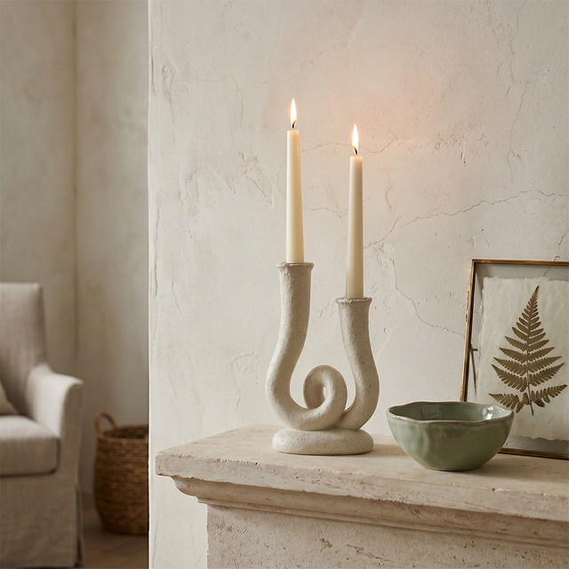 Knot Candle Holder On Stone Table