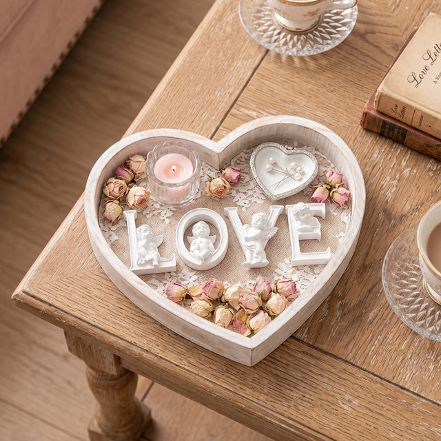 LOVE Letters In Heart Shaped Tray