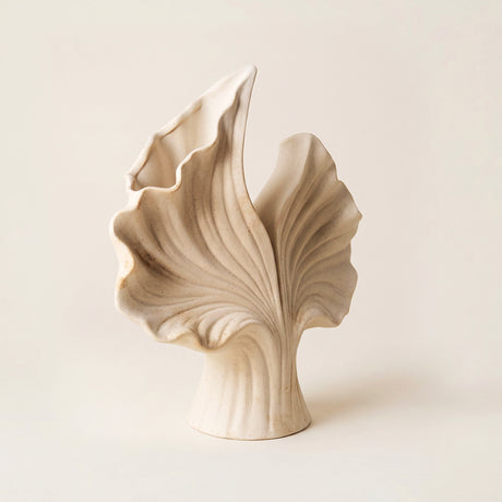 Leaf shaped ceramic vase
