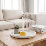 Lemon Candle Holder On Minimalist Coffee Table