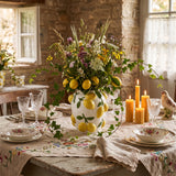 Lemon Vase With Rustic Wildflower Arrangement