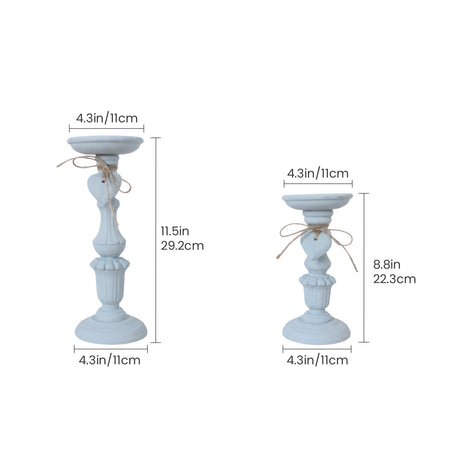 Light Blue Heart Candle Holder With Size