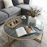Luxury tray on round glass table