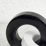 Geometric Marble Sculpture — Circle & Square Interlock Décor Object