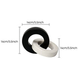 Geometric Marble Sculpture — Circle & Square Interlock Décor Object