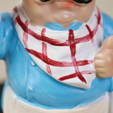 Macro shot chef blueuniform detail