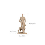 Man And Dog Sculpture With Size