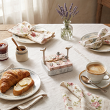 Marble Rose Napkin Holder With Croissant