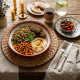 Mediterranean feast on wooden able