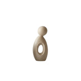 Medium Beige Abstract Figure Sculpture