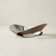 Metal wood spliced fruit bowl