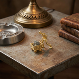 Gold Miner Figurine Desk Sculpture with Raw Pyrite Crystal — One-of-a-Kind Collectible Statue for Home Office, Bookshelf & Mantel | Unique Gift Idea