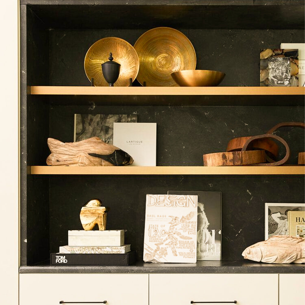 Minimalist Faux Metal-Look Book Sculpture Vintage Book Stack Decor In The Marble Cabinet 090927