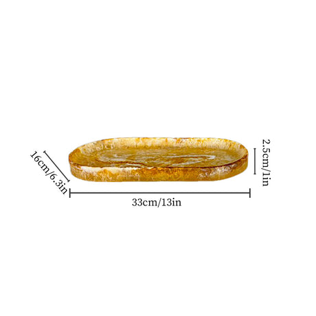 Modern Luxury Amber Long Oval Tray Size Chart