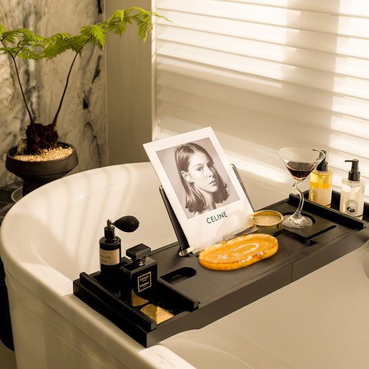 Modern Luxury Amber Long Oval Tray in the Bathroom