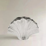 Modern Luxury Metal Aluminum Silver Ginkgo Leaf-Shaped Vase Decorative Ornament 090812